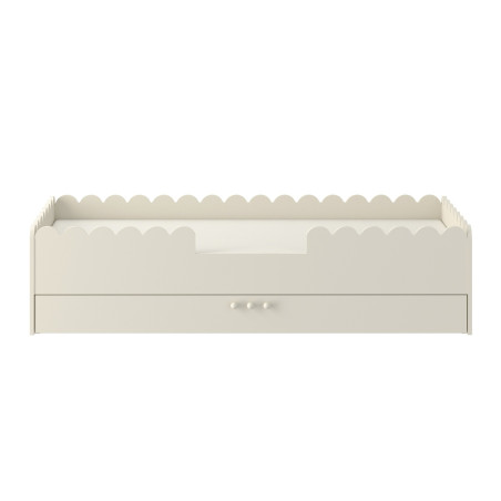 Lettino montessoriano per bambini Book Nook 80x160 con cassettone latte - BellAmy