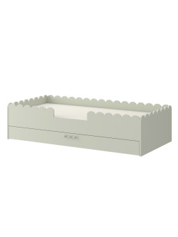 Children’s bed Book Nook in Montessori style 80x160 with drawer sage green - BellAmy