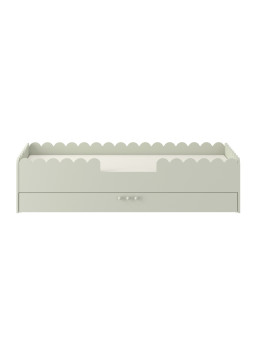 Lettino montessoriano per bambini Book Nook 80x160 con cassettone verde salvia - BellAmy