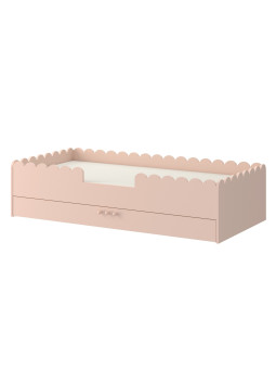 Lettino montessoriano per bambini Book Nook 80x160 con cassettone rosa tramonto pastello - BellAmy