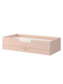 Lettino montessoriano per bambini Book Nook 80x160 con cassettone rosa tramonto pastello - BellAmy