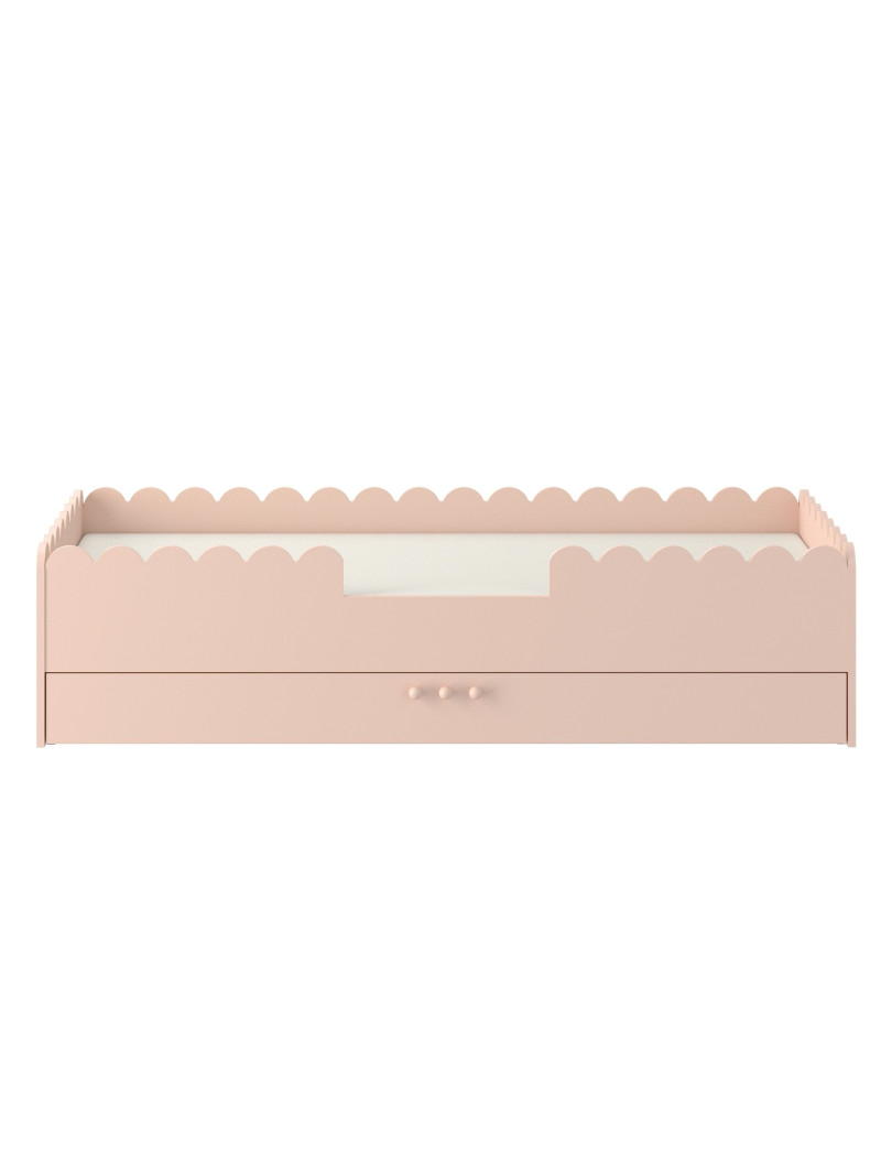 Children’s bed Book Nook in Montessori style 80x160 with drawer sunset vintage pink - BellAmy
