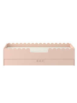 Lettino montessoriano per bambini Book Nook 80x160 con cassettone rosa tramonto pastello - BellAmy