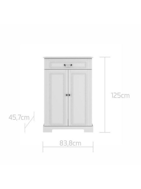 Classic style cabinet for children's bedroom in white wood with large drawers Ines collection by BellAmy