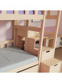 Letto a castello Cottage con scale contenitore per bambini - Benlemi