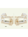 Letto a castello Cottage con mezzo tetto e scale contenitore - Benlemi