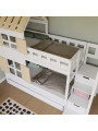 Letto a castello Cottage con mezzo tetto e scale contenitore - Benlemi