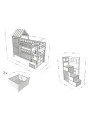 Letto a castello Cottage con mezzo tetto e scale contenitore - Benlemi