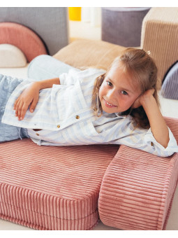 Poltrona per bambini Flip in velluto a coste rosa guava - Wigiwama