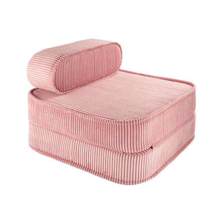 Poltrona per bambini Flip in velluto a coste rosa guava - Wigiwama