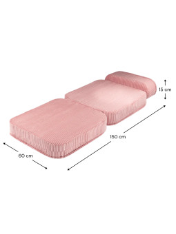 Poltrona per bambini Flip in velluto a coste rosa guava - Wigiwama