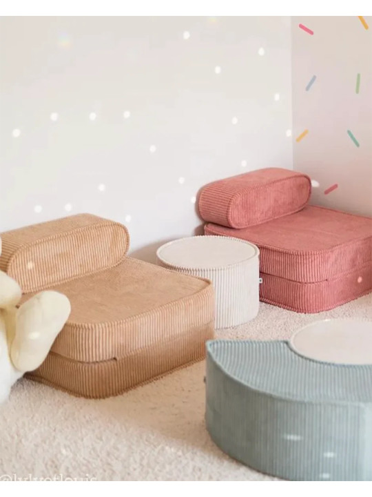 Poltrona per bambini Flip in velluto a coste rosa guava - Wigiwama