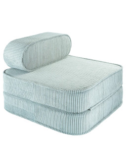 Poltrona per bambini Flip in velluto a coste verde menta - Wigiwama