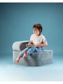 Poltrona per bambini Flip in velluto a coste verde menta - Wigiwama