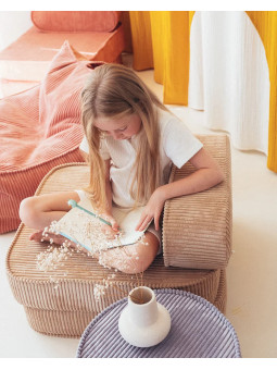 Poltrona per bambini Flip in velluto a coste marrone - Wigiwama