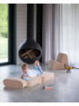 Poltrona per bambini Flip in velluto a coste marrone - Wigiwama