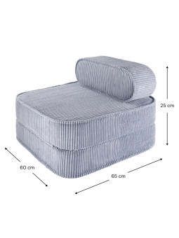 Poltrona per bambini Flip in velluto a coste blu mirtillo - Wigiwama