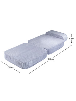 Poltrona per bambini Flip in velluto a coste blu mirtillo - Wigiwama
