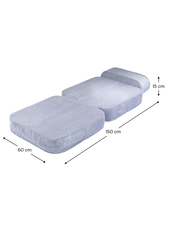 Poltrona per bambini Flip in velluto a coste blu mirtillo - Wigiwama