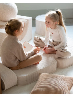 Poltrona per bambini Flip in velluto a coste bianco - Wigiwama