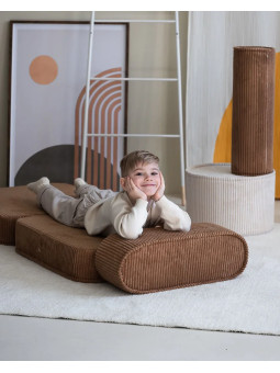 Poltrona per bambini Flip in velluto a coste marrone - Wigiwama