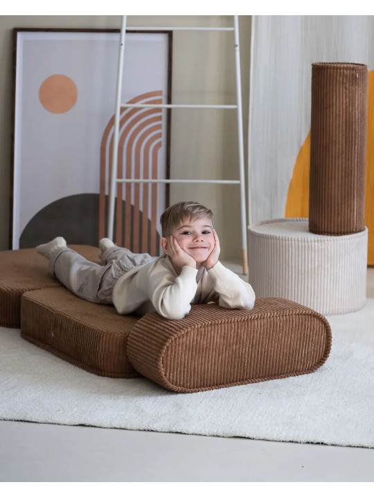 Poltrona per bambini Flip in velluto a coste marrone - Wigiwama