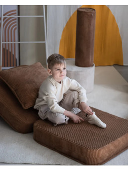 Poltrona per bambini Flip in velluto a coste marrone - Wigiwama