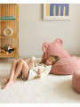 Pouf a sacco orsetto in tessuto teddy rosa - Wigiwama
