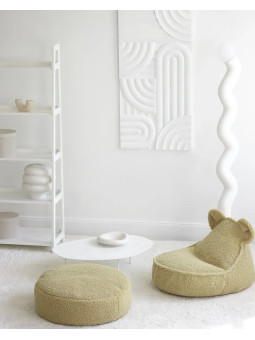 Pouf a sacco orsetto in tessuto teddy verde matcha - Wigiwama