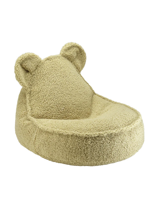 Pouf a sacco orsetto in tessuto teddy verde matcha - Wigiwama