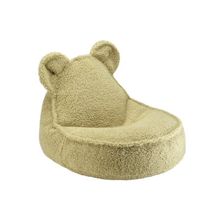 Pouf a sacco orsetto in tessuto teddy verde matcha - Wigiwama