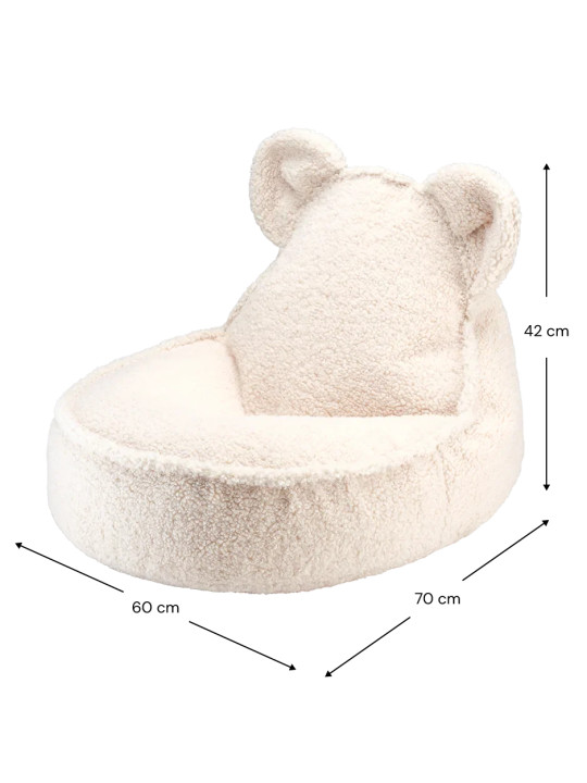 Pouf a sacco orsetto in tessuto teddy bianco - Wigiwama