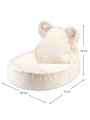 Pouf a sacco orsetto in tessuto teddy bianco - Wigiwama