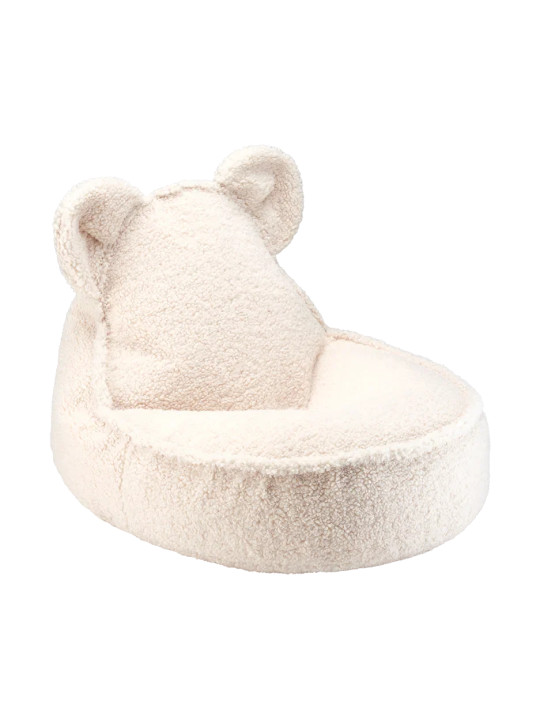 Pouf a sacco orsetto in tessuto teddy bianco - Wigiwama