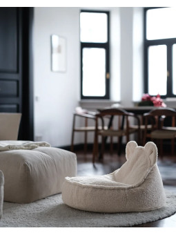 Pouf a sacco orsetto in tessuto teddy bianco - Wigiwama