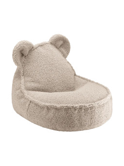 Pouf a sacco orsetto in tessuto teddy marrone biscotto - Wigiwama