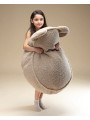 Pouf a sacco orsetto in tessuto teddy marrone biscotto - Wigiwama