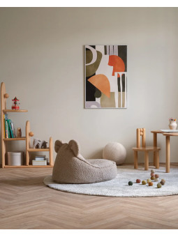 Pouf a sacco orsetto in tessuto teddy marrone biscotto - Wigiwama
