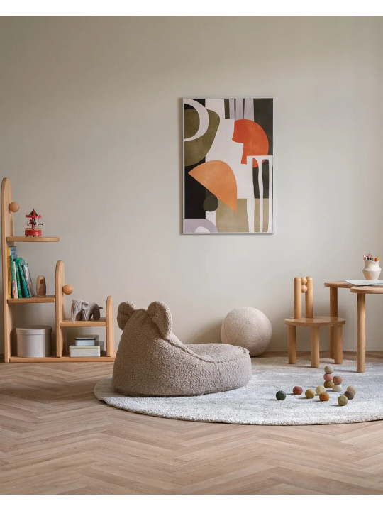 Pouf a sacco orsetto in tessuto teddy marrone biscotto - Wigiwama