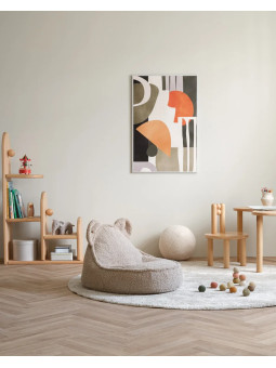 Pouf a sacco orsetto in tessuto teddy marrone biscotto - Wigiwama