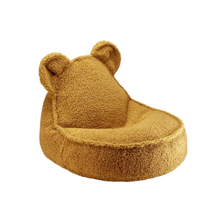 Pouf a sacco orsetto in tessuto teddy acero - Wigiwama