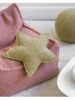Children's Matcha Green Teddy Star Cushion - Wigiwama