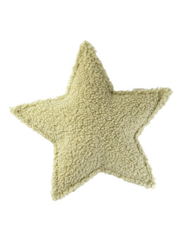 Cuscino a forma di stella in tessuto teddy verde matcha - Wigiwama