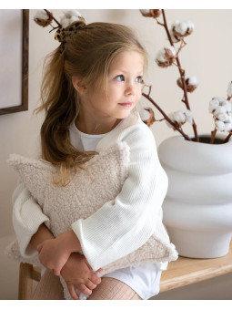 Cuscino a forma di stella in tessuto teddy bianco crema - Wigiwama