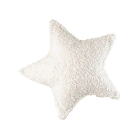 Cuscino a forma di stella in tessuto teddy bianco crema - Wigiwama