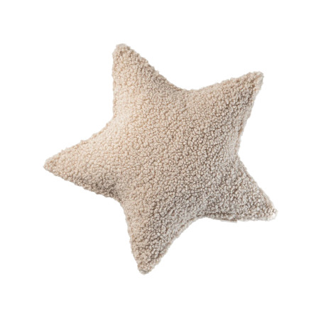Cuscino a forma di stella in tessuto teddy biscotto - Wigiwama