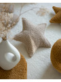 Children's Biscuit Brown Teddy Star Cushion - Wigiwama