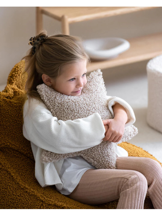 Children's Biscuit Brown Teddy Star Cushion - Wigiwama