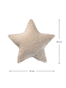 Cuscino a forma di stella in tessuto teddy biscotto - Wigiwama
