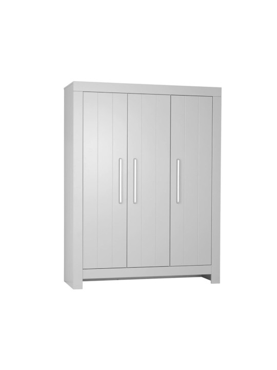 Cameretta completa 3 pezzi con Armadio, Cassettiera e Culla 70x140 trasformabile in lettino in Legno grigio collezione Calmo
